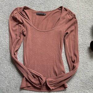 Abercrombie and Fitch ribbed Puff Sleeve Top